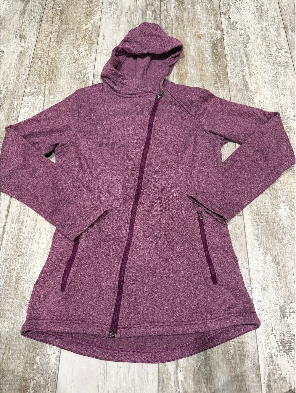 Columbia S Purple Heather Full Zip Hooded Fleece Jacket